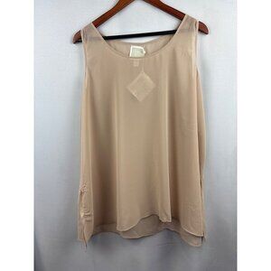Women’s Wynne Layers Size 1X Tan Sheer Tank Blouse